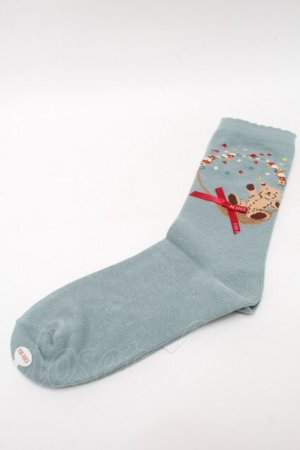 画像: PINK HOUSE / フラワーバスケットテディソックス  ミント S-25-09-23-1012-LO-ZA-HR-ZS