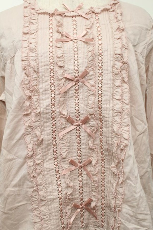 画像3: PINK HOUSE / ローンフリルブラウス  ピンク S-25-09-23-012-LO-BL-AS-ZS (3)