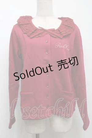 画像: PINK HOUSE / ローン衿付きスウェットカーディガン  赤 S-25-09-23-015-LO-TO-AS-ZS