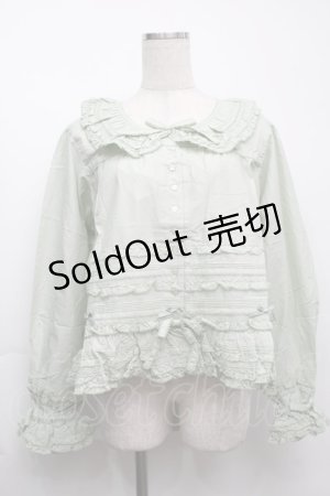 画像: PINK HOUSE / リボンローンフリルブラウス  ミント S-25-09-23-016-LO-BL-AS-ZS