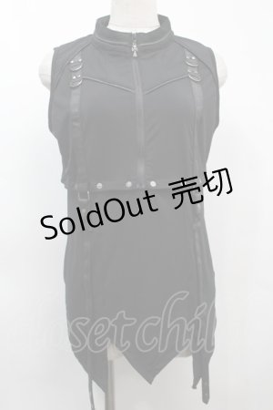 画像: Ozz Croce / Echoes of Apocalypse 2WAYタンク  黒 S-25-09-23-026-OO-TO-AS-ZS