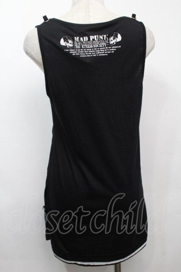 画像2: MAD / ドレープタンクトップ  黒 S-25-09-23-027-PU-TO-AS-ZS (2)