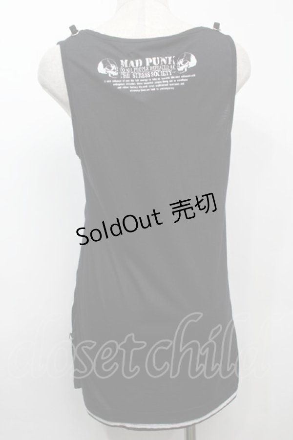 画像2: MAD / ドレープタンクトップ  黒 S-25-09-23-027-PU-TO-AS-ZS (2)