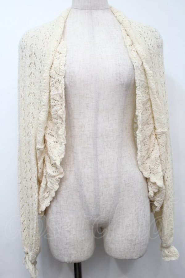 画像1: PINK HOUSE / 透かし編みボレロ風カーディガン  オフ S-25-09-23-005-LO-TO-AS-ZS (1)