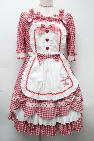 画像: Angelic Pretty / Heart CafeワンピースSet  赤 S-25-09-24-036-AP-OP-AS-ZS