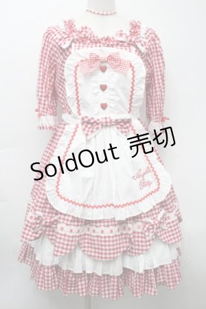 画像: Angelic Pretty / Heart CafeワンピースSet  赤 S-25-09-24-036-AP-OP-AS-ZS