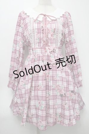 画像: Ank Rouge / ローズチェックワンピース  ピンク S-25-09-24-045-CA-OP-AS-ZS