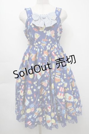 画像: Angelic Pretty / Happy Park Carnivalジャンパースカート  青 S-25-09-24-053-AP-OP-AS-ZS