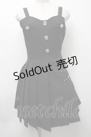 画像: Ank Rouge / ビジュープリーツジャンパースカート  黒 S-25-09-24-054-CA-OP-HR-ZS