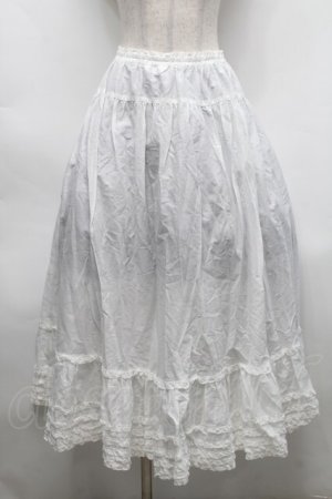 画像: PINK HOUSE / フリルスカート  白 S-25-09-24-058-LO-SK-HR-ZS