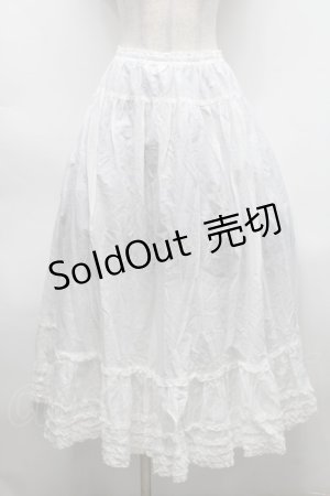 画像: PINK HOUSE / フリルスカート  白 S-25-09-24-058-LO-SK-HR-ZS