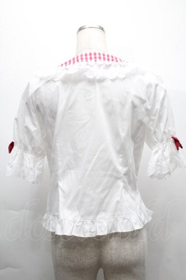 画像2: BABY,THE STARS SHINE BRIGHT / ゆらゆらいちごのHappy Berry Presentギンガムブラウス  赤ｘ白 S-25-09-24-005-BA-BL-HR-ZS (2)