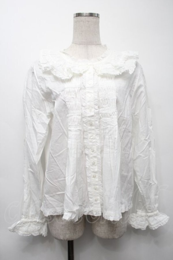 画像1: PINK HOUSE / リボンブローチ付きローンブラウス  白 S-25-09-24-006-LO-BL-HR-ZS (1)