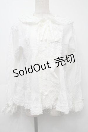 画像: PINK HOUSE / うさぎの耳付きフードブラウス  白 S-25-09-24-007-LO-BL-HR-ZS
