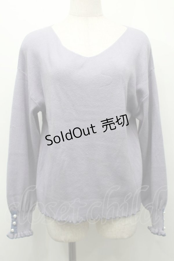 画像1: axes femme / メローウォッシャブルニット  ブルー S-25-09-24-016-AX-TO-HR-ZS (1)