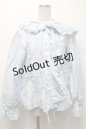 画像: PINK HOUSE / フード付きローンオーバーブラウス  サックス S-25-09-24-018-LO-BL-HR-ZS