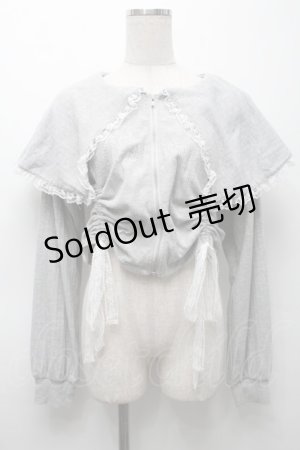 画像: Ank Rouge / キラキラロゴドロストミニパーカー  グレー S-25-09-24-021-CA-TO-HR-ZS