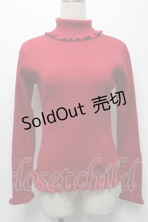 画像: PINK HOUSE / ロゴ入りタートルニットセーター  赤 S-25-09-24-023-LO-TO-AS-ZS