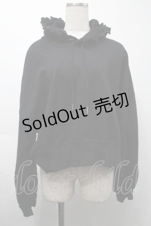 画像: Ank Rouge / ロゴプリントショートパーカー  黒 S-25-09-24-029-CA-TO-HR-ZS