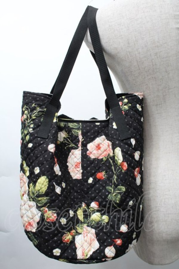 画像4: PINK HOUSE / ベリーローズ柄バケツバッグ  黒 S-25-09-25-030-LO-BG-AS-ZS (4)