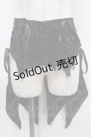 画像: h.naoto Blood / プリントレースアップコルセット  黒 S-25-09-25-034-HN-SK-HR-ZS