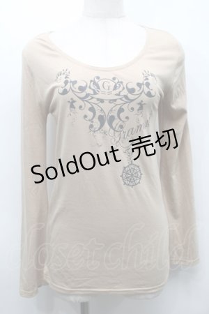 画像: GRAMM / プリント半袖カットソー  ベージュ S-25-09-25-041-HN-TO-HR-ZS