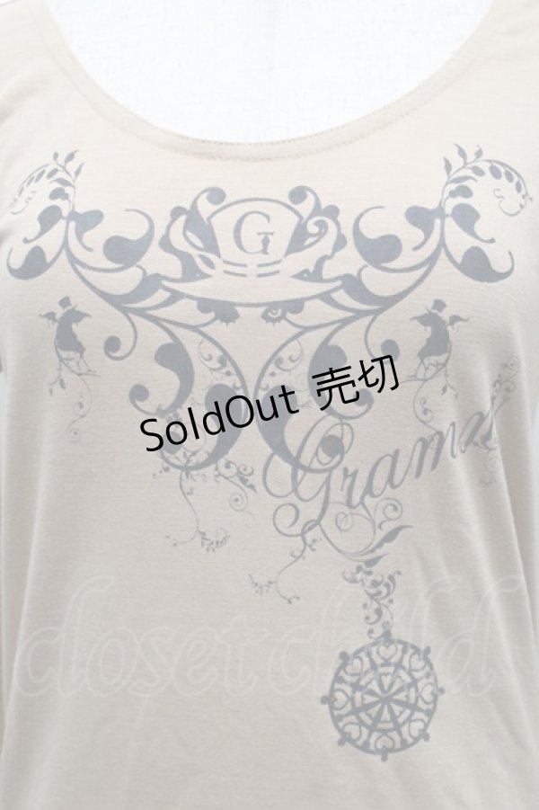 画像3: GRAMM / プリント半袖カットソー  ベージュ S-25-09-25-041-HN-TO-HR-ZS (3)