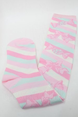画像: Angelic Pretty / キャンディボーダーオーバーニー  ピンクｘミント S-25-09-25-006-AP-AC-HR-ZS