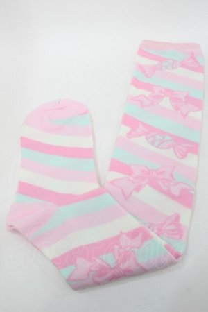 画像: Angelic Pretty / キャンディボーダーオーバーニー  ピンクｘミント S-25-09-25-008-AP-AC-HR-ZS