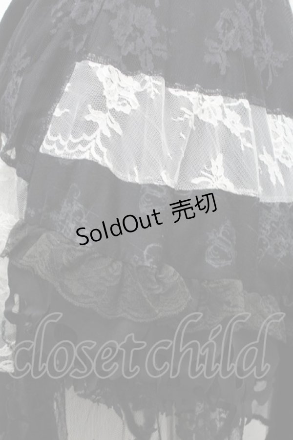 画像3: NAOTO SEVEN / レース重ね変形スカート  黒ｘ白 S-25-09-25-056-HN-SK-HR-ZS (3)