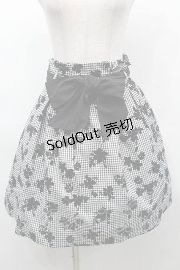 画像1: LOLITA / フロッキーギンガムスカート  黒ｘ白 S-25-09-25-059-LO-SK-HR-ZS (1)