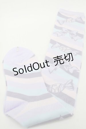 画像: Angelic Pretty / キャンディボーダーオーバーニー  ラベンダーｘピンク S-25-09-25-014-AP-AC-HR-ZS