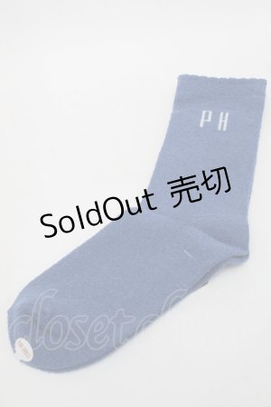 画像: PINK HOUSE / PHロゴ入りソックス  ブルー S-25-09-25-019-LO-ZA-HR-ZS