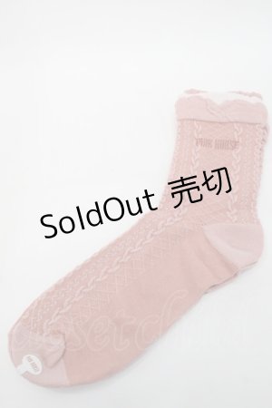 画像: PINK HOUSE / ロゴ入り配色フリルソックス  ピンク S-25-09-25-020-LO-ZA-HR-ZS