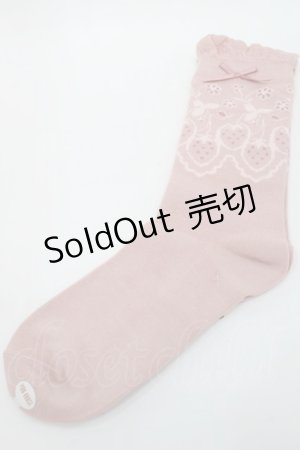 画像: PINK HOUSE / Rambler Berry Lace柄ソックス  ピンク S-25-09-25-021-LO-ZA-HR-ZS