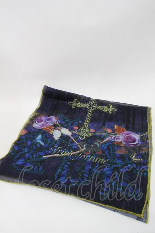画像1: Triple fortune / プリントスカーフ   S-25-09-25-022-EL-ZA-HR-ZS (1)