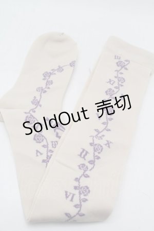 画像: Innocent World / 野に咲く薔薇のオーバーニー  アイボリーｘパープル S-25-09-27-008-IW-ZA-HR-ZS