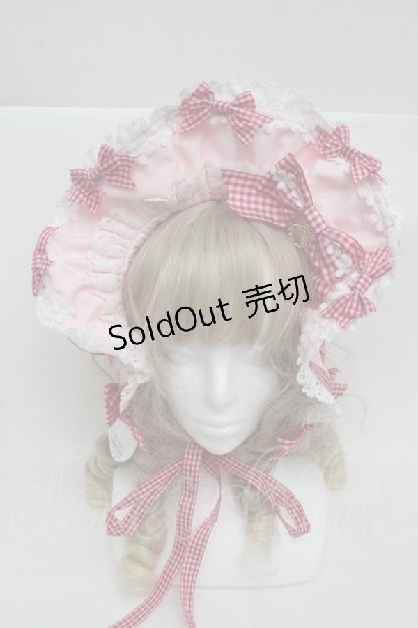 画像2: BABY,THE STARS SHINE BRIGHT / Flancesca Ribbonボンネット  赤ｘピンク S-25-09-27-021-BA-ZA-HR-ZS (2)
