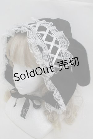 画像: Jamie エーエヌケー / ヘッドドレスうさちゃんフード  黒 S-25-09-27-022-LO-AC-AS-ZS