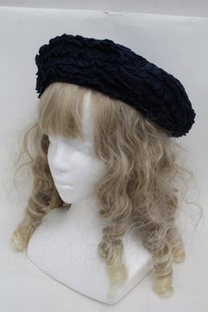 画像: PINK HOUSE / ローンフリルベレー帽  紺 S-25-09-27-023-LO-AC-AS-ZS