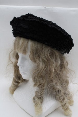 画像: PINK HOUSE / ローンフリルベレー帽  黒 S-25-09-27-025-LO-AC-AS-ZS