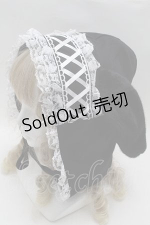 画像: Jamie エーエヌケー / ヘッドドレスうさちゃんフード  黒 S-25-09-27-026-LO-AC-AS-ZS