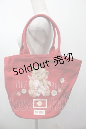 画像: PINK HOUSE / ひな菊ロンド刺しゅうバッグ  赤 S-25-09-27-030-LO-BG-HR-ZS