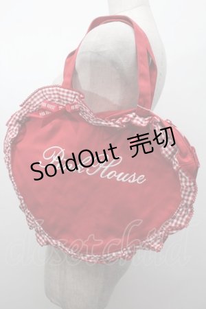 画像: PINK HOUSE / ロゴ刺繍ハートフリルバッグ  赤 S-25-09-27-033-LO-AC-HR-ZS