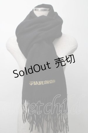 画像: BABY,THE STARS SHINE BRIGHT / ロゴ刺繍ストール  黒 S-25-09-29-035-BA-ZA-AS-ZT485