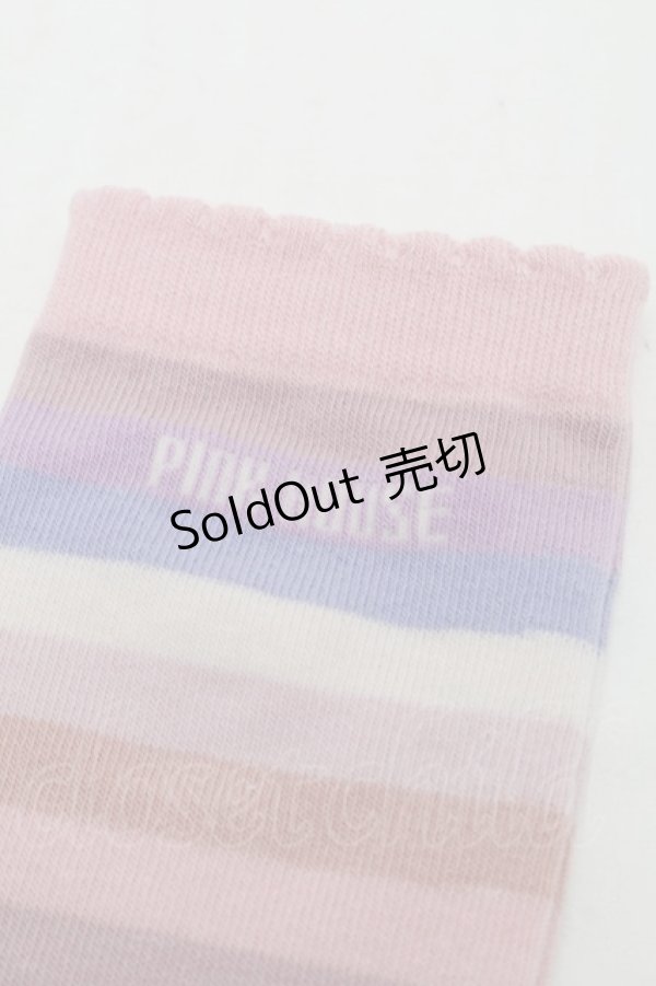 画像3: PINK HOUSE / ロゴ入りミックスボーダーソックス  ピンク S-25-09-29-005-LO-ZA-HR-ZS (3)