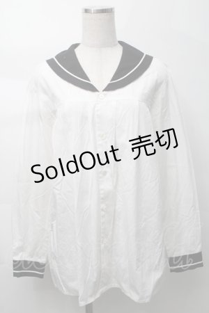 画像: ネバアランド / セーラーブラウス  白 S-25-09-29-041-LO-BL-HR-ZS