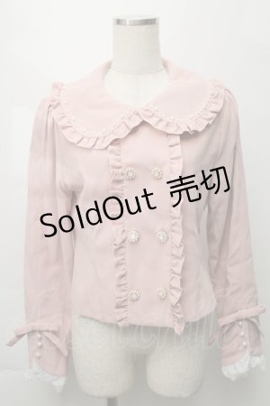 画像: mille fille closet by LODISPOTTO / Mysteriousフリルフラットカラージャケット  ピンク S-25-09-29-045-LO-JA-HR-ZS