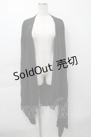 画像: NAOTO SEVEN / ロングシアーカーディガン  黒 S-25-09-29-048-HN-TO-HR-ZS