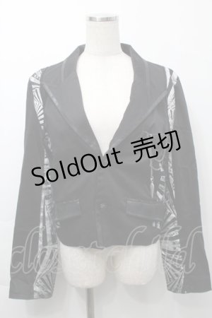 画像: Sixh / プリント切替ジャケット  黒ｘ白 S-25-09-29-053-HN-JA-HR-ZS